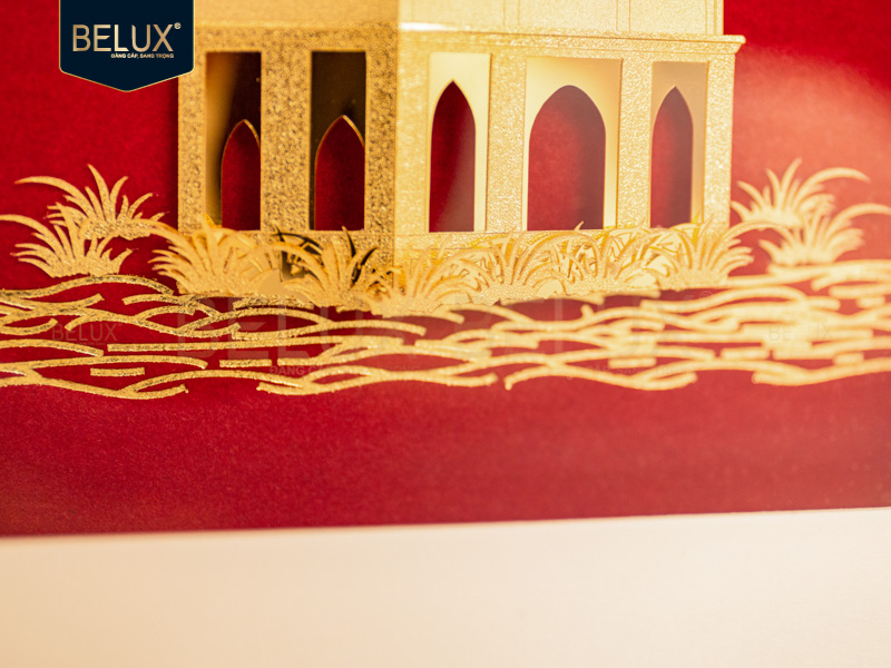 Tranh Tháp Rùa Dát Vàng 24k- 25x25cm